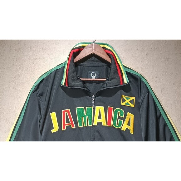 Futbol Track Jacket Mens Medium Black Full Zip Jamaica National Football Team - Picture 2 of 10